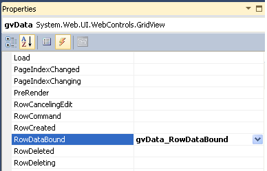 adding rowdatabound event to gridview